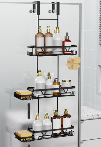 KEGII shower organizer over the door with three baskets for clutter-free storage