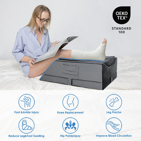 Kehangte leg elevation pillow with non-slip bottom prevents movement.