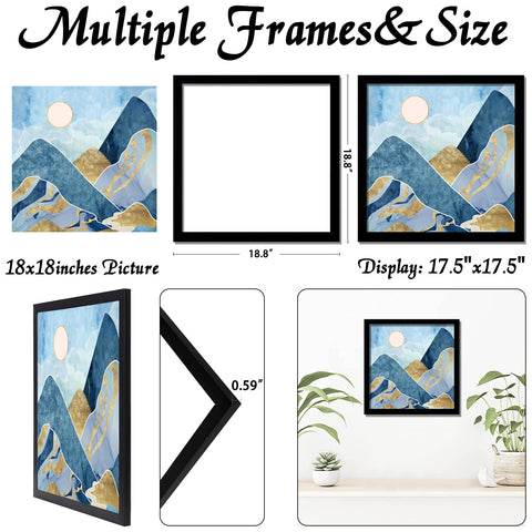 Keibiubu 18x18 square photo display for posters or certificates