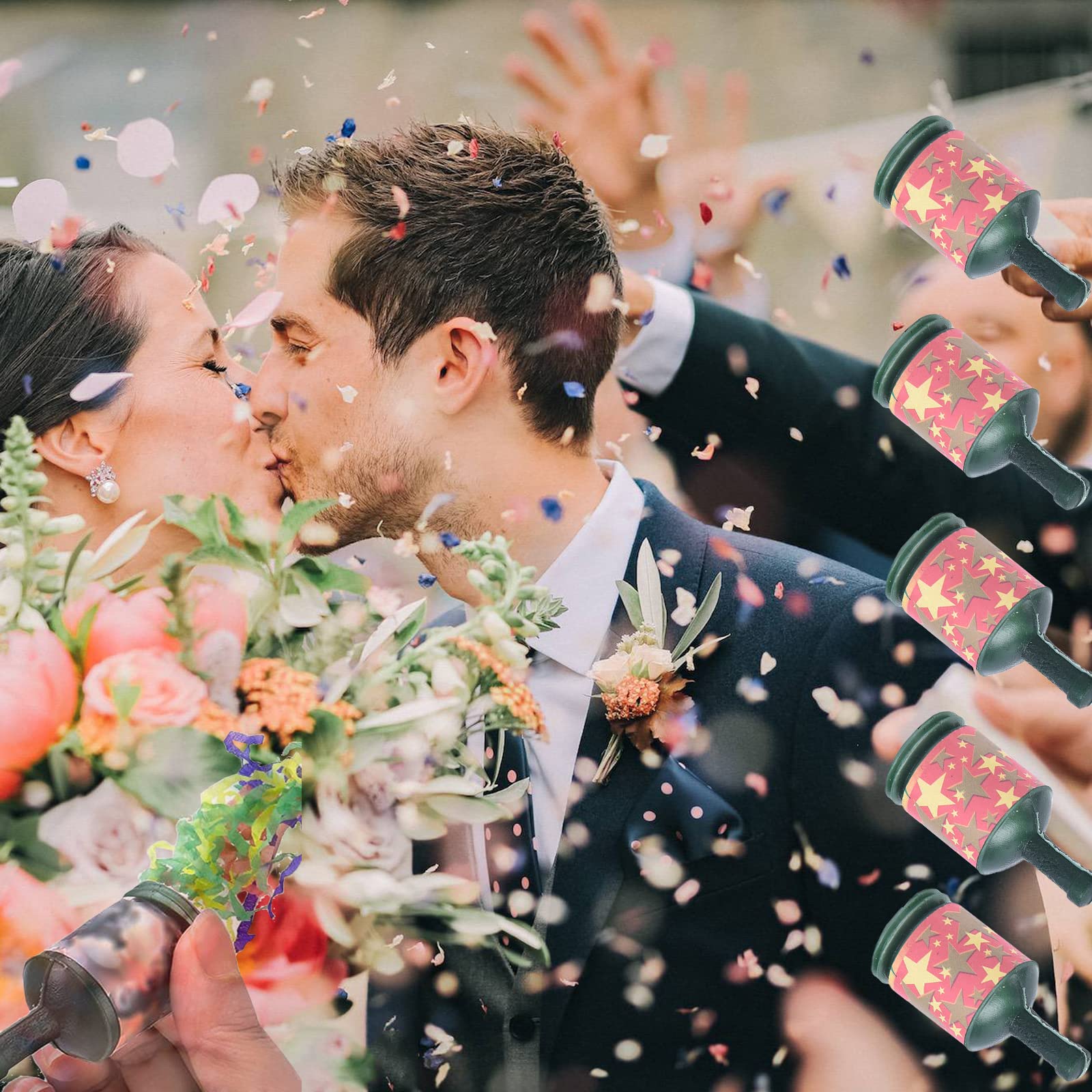 Kekafu wedding confetti popper launch at a celebration.