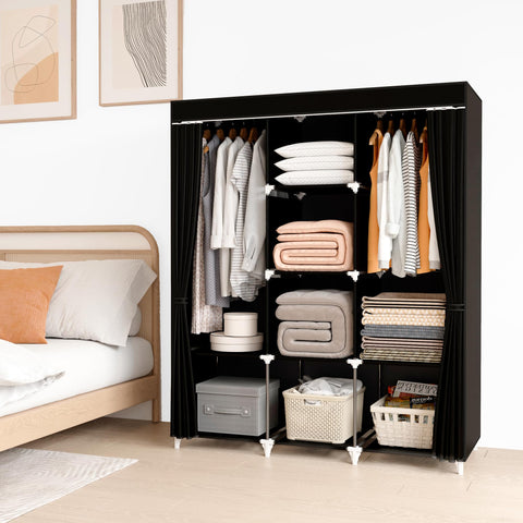 KEKIWE Portable Closet side view showing spacious 51-inch wardrobe for garments
