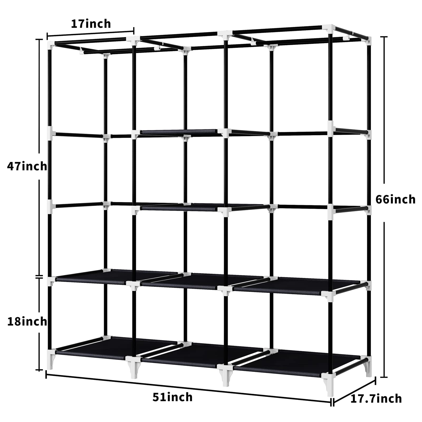 KEKIWE Portable Closet eight-shelf configuration for bags, hats, and accessories