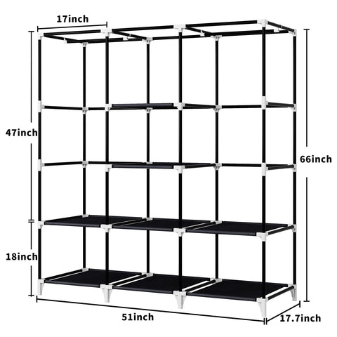 KEKIWE Portable Closet eight-shelf configuration for bags, hats, and accessories