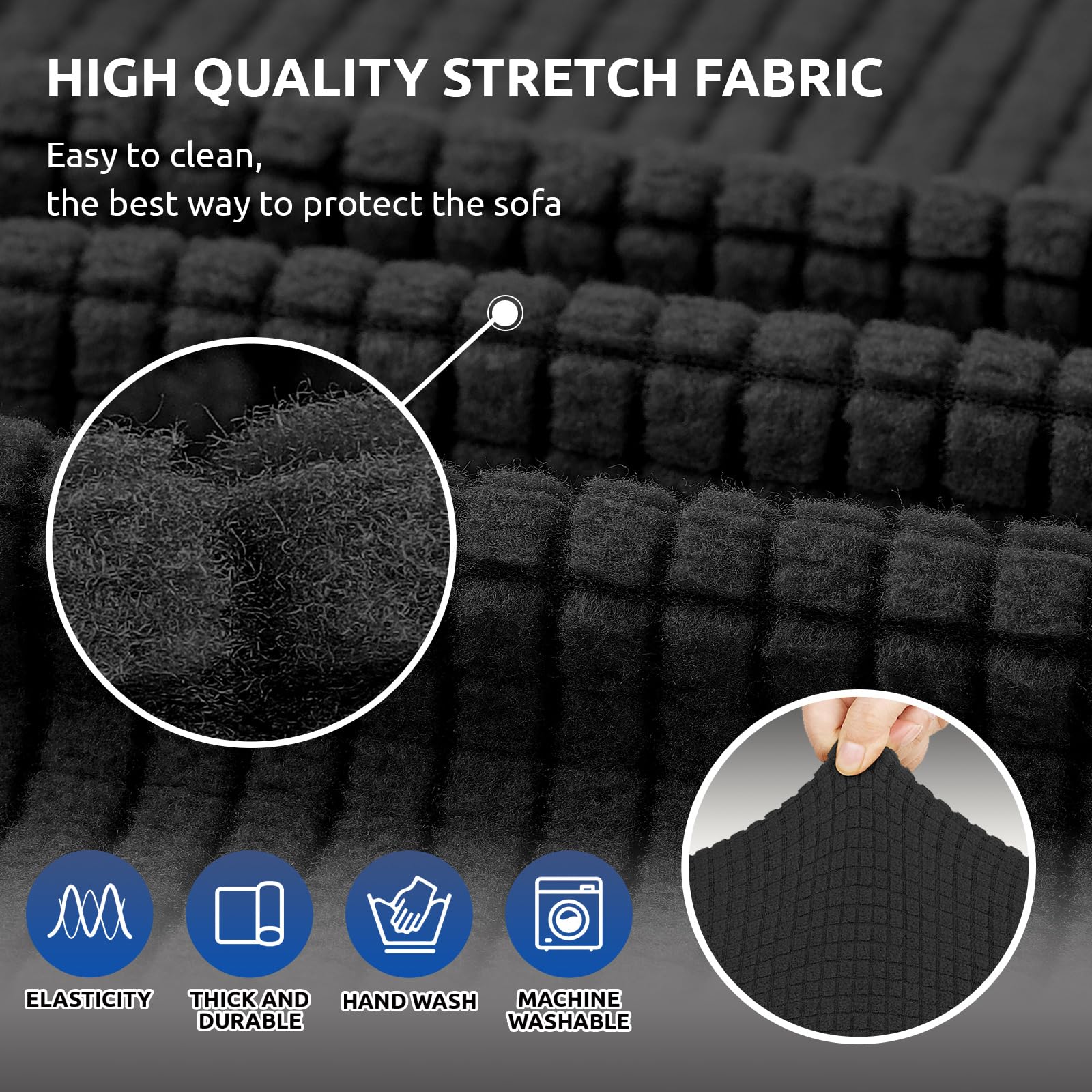KEKUOU couch cover offers easy installation in minutes without tools.