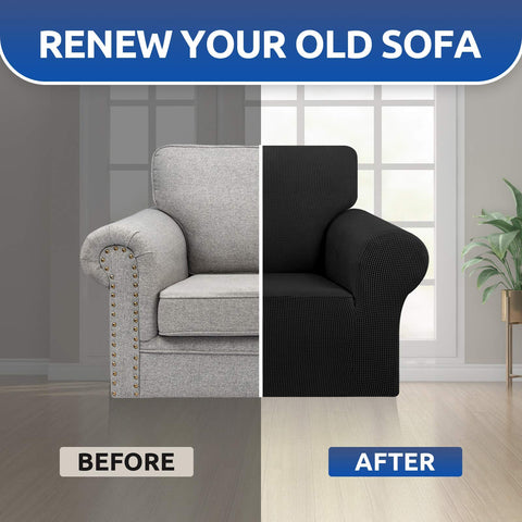 KEKUOU durable wrinkle-resistant slipcover maintains neat seating