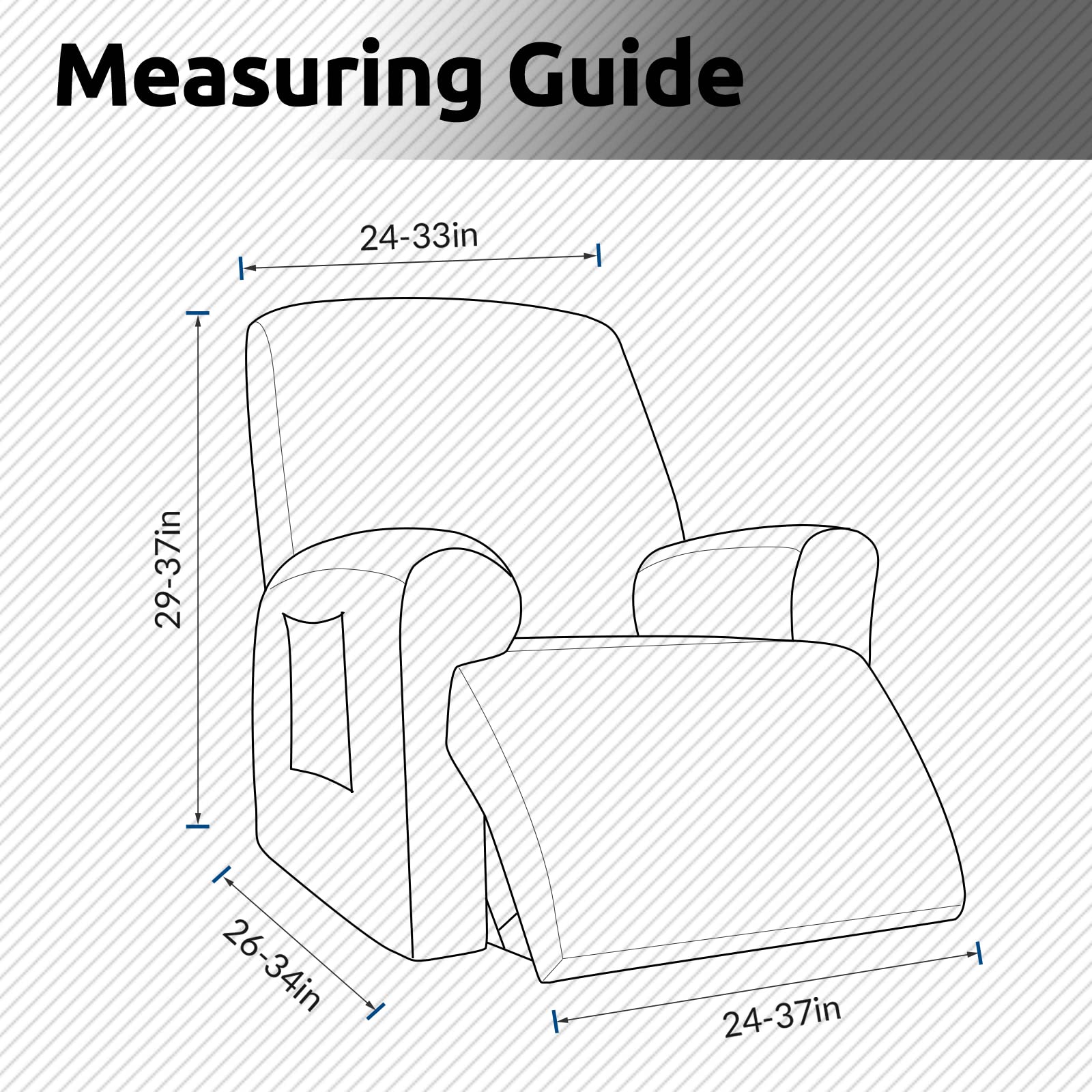 KEKUOU easy-install recliner cover, fits in minutes for quick refresh.
