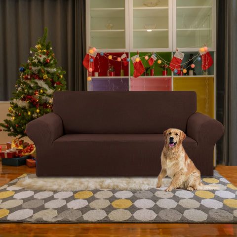 KEKUOU elastic-bottom sofa cover stays in place for a smooth, neat look.