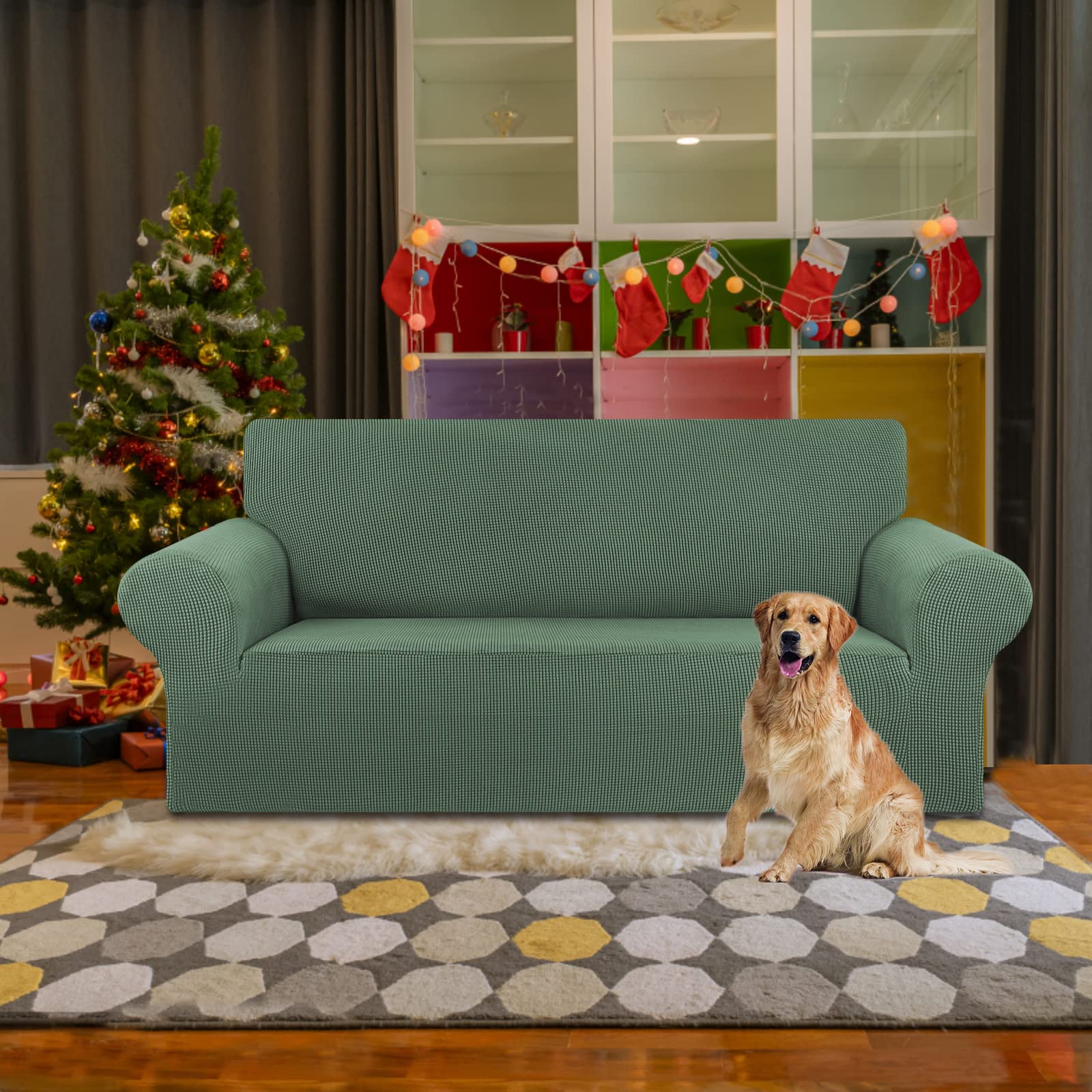 KEKUOU jacquard small-checked fabric texture enhances protection while maintaining a stylish couch look.