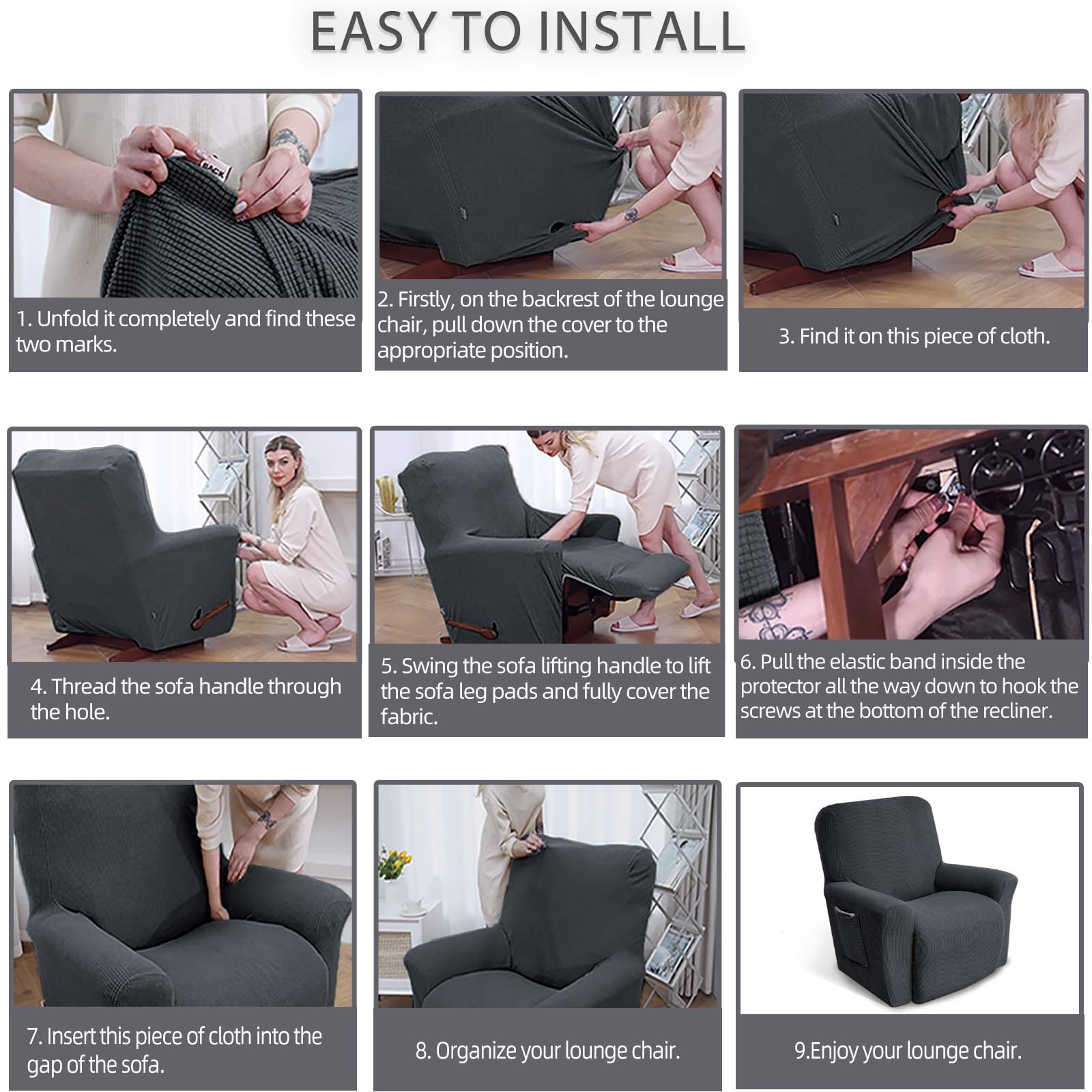 KEKUOU machine-washable recliner cover simplifies cleanup after kids and pets.