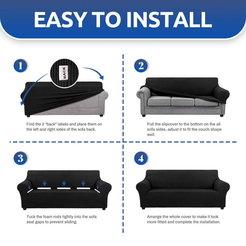 KEKUOU machine-washable sofa cover at 30°C for easy care