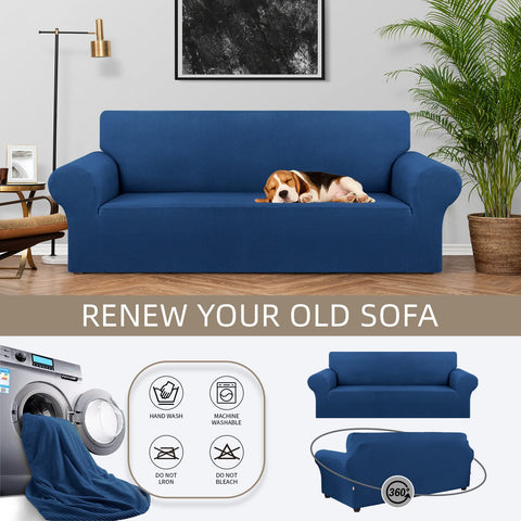 KEKUOU pet-friendly sofa cover guards cushions from spills and claws.