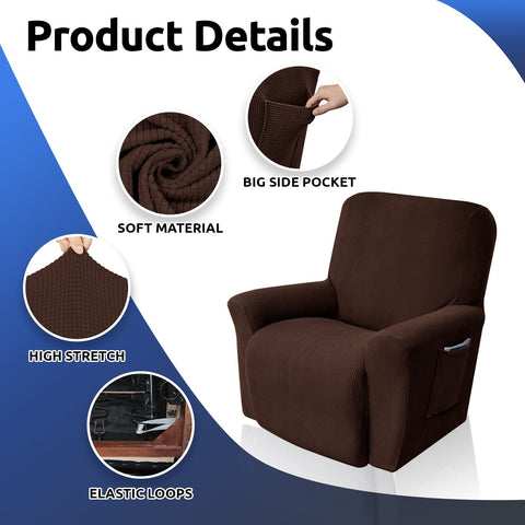 KEKUOU recliner cover rich chocolate color complements home decor.
