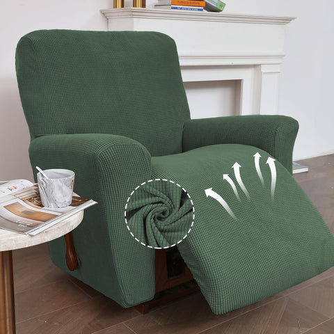 KEKUOU recliner cover with elastic bottom ensures a snug, wrinkle-free fit.