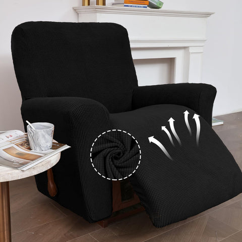KEKUOU recliner cover with elastic-bottom for a secure, wrinkle-free fit.