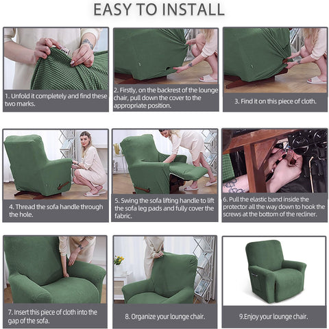KEKUOU recliner cover is machine washable for easy cleaning at 30°C.