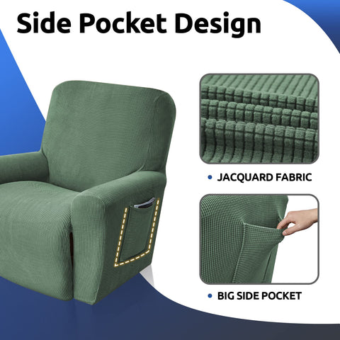 KEKUOU recliner cover fits recliners from 24 to 37 inches.