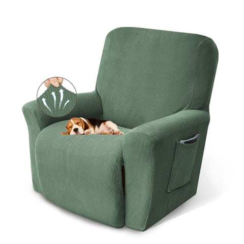 KEKUOU recliner cover in soft jacquard fabric protects furniture with cozy texture.