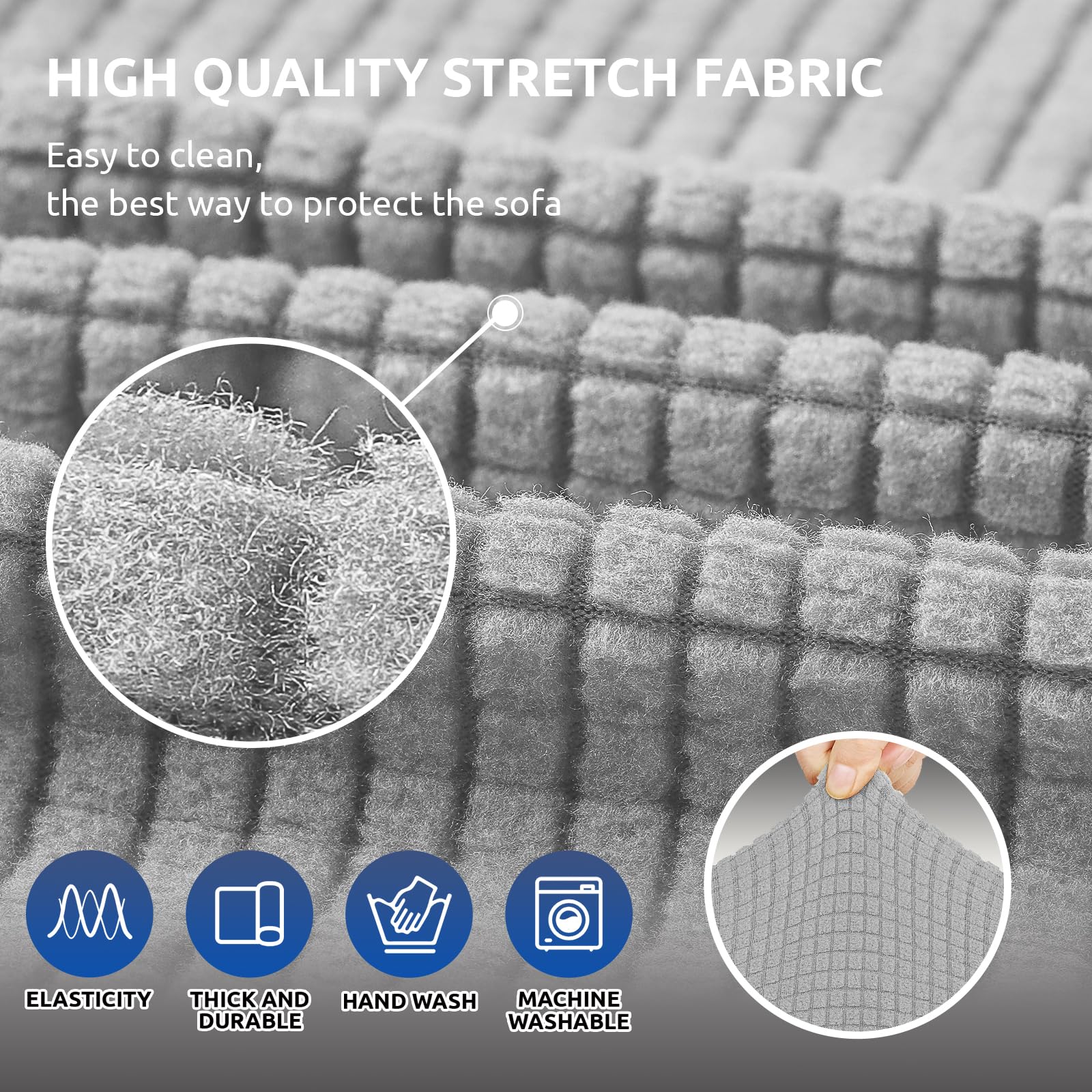 KEKUOU sofa cover is machine washable for quick refresh after playtime.