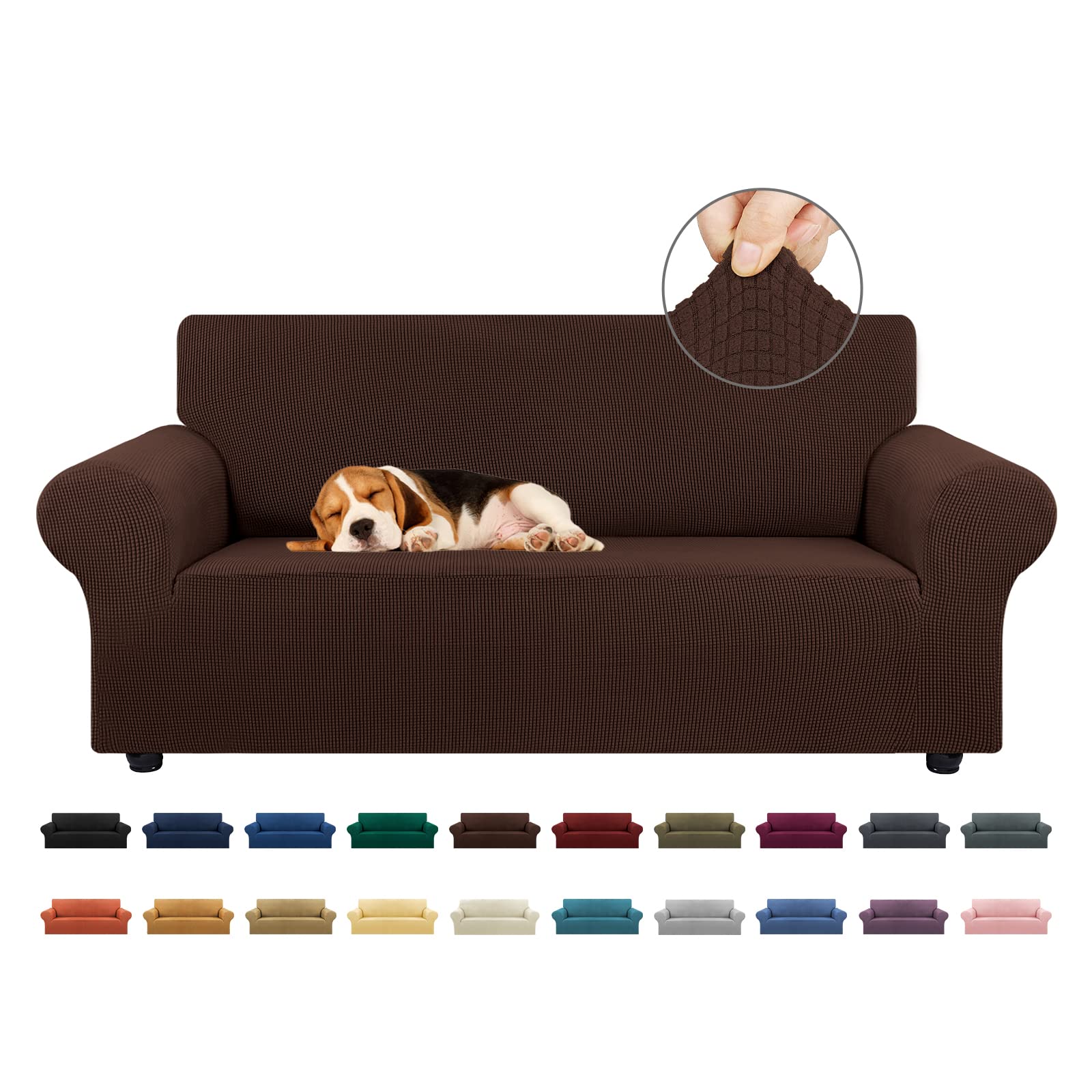 KEKUOU stretch loveseat cover on a 55-78 inch sofa protects against spills and pet wear.