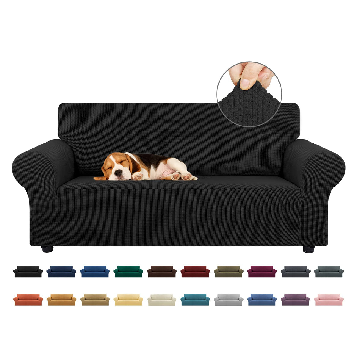 KEKUOU stretch loveseat slipcover fits 55-78 inches for quick sofa protection.