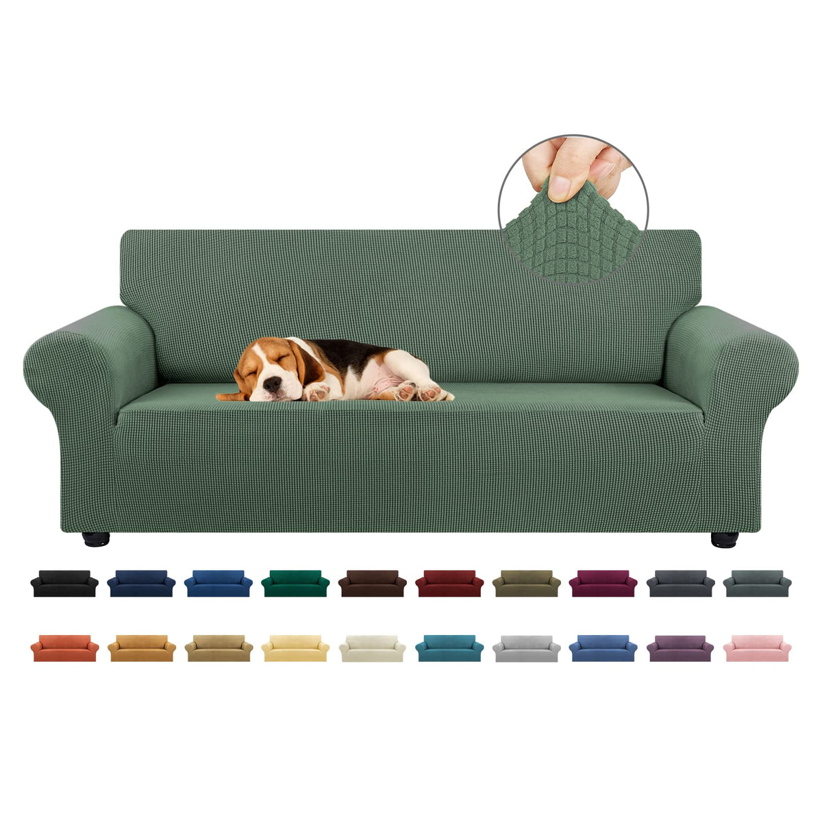 KEKUOU stretch sofa cover on a 78-94 inch sofa protects from pets and spills