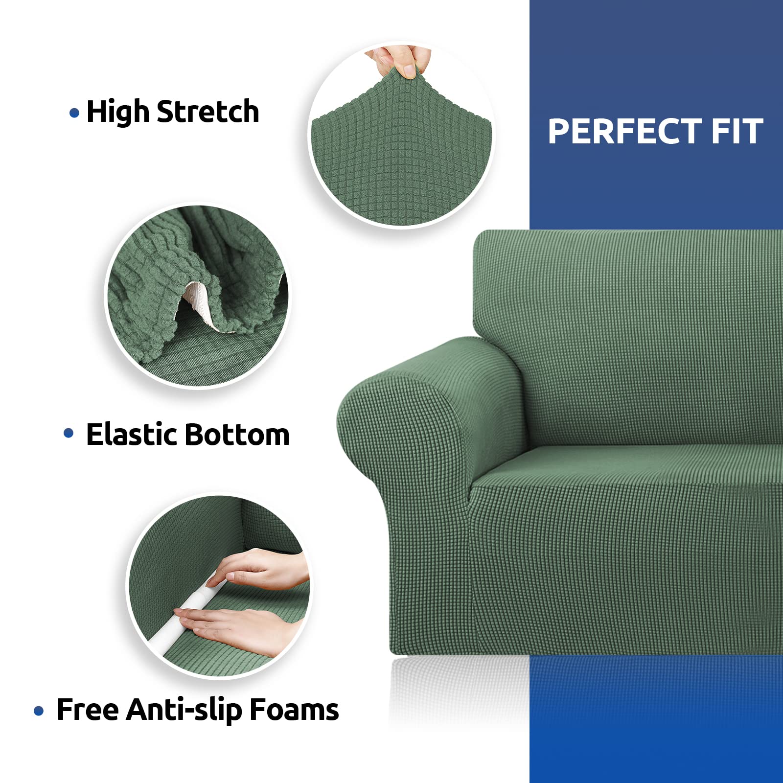 KEKUOU stretch sofa cover jacquard small checked adds decorative touch for seasonal decor