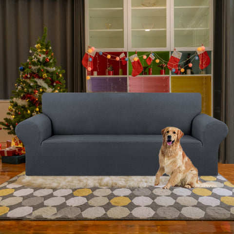 Kekuou stretch sofa cover jacquard small-checked pattern adds classic style and protection