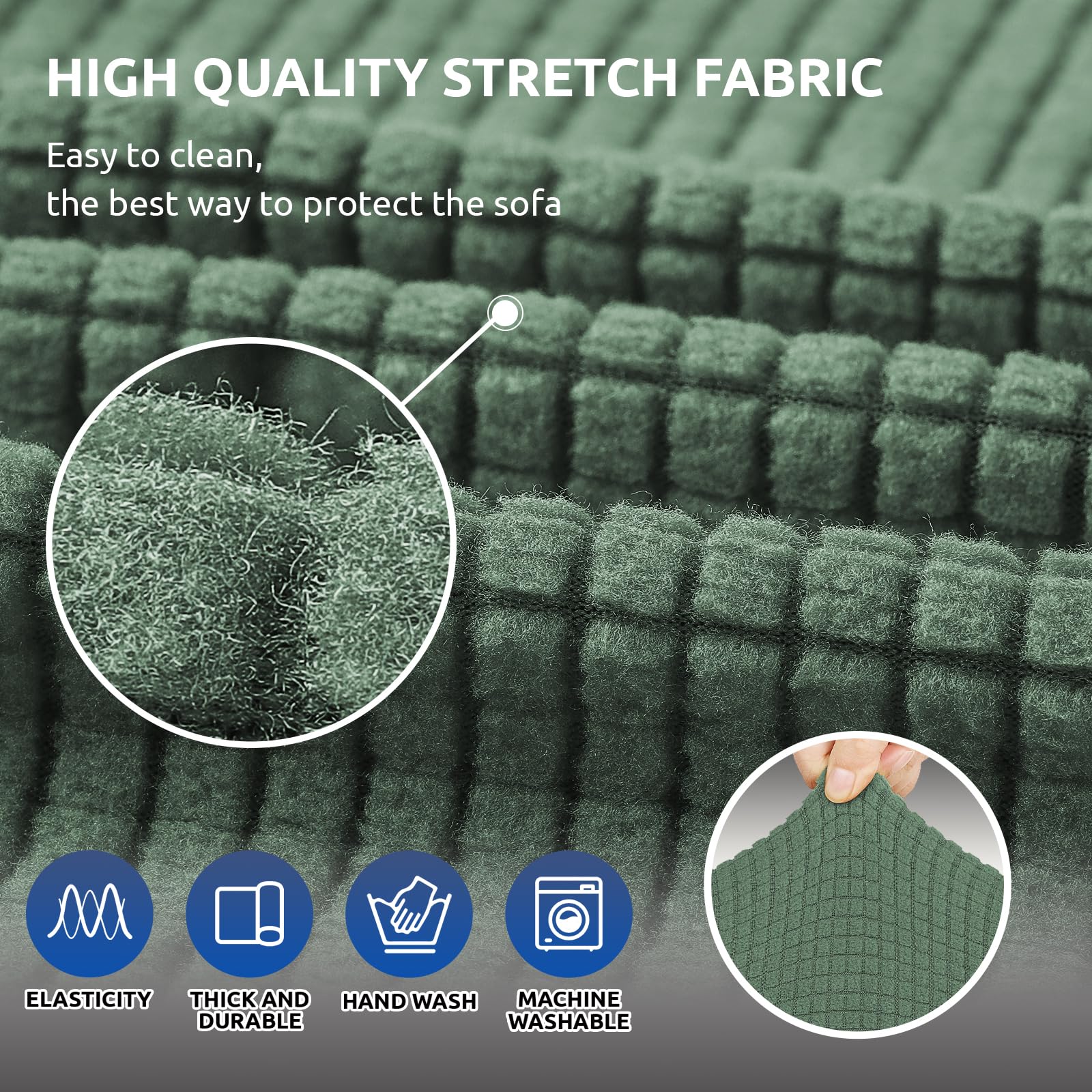 KEKUOU stretch sofa cover machine wash care at 30°C for easy maintenance
