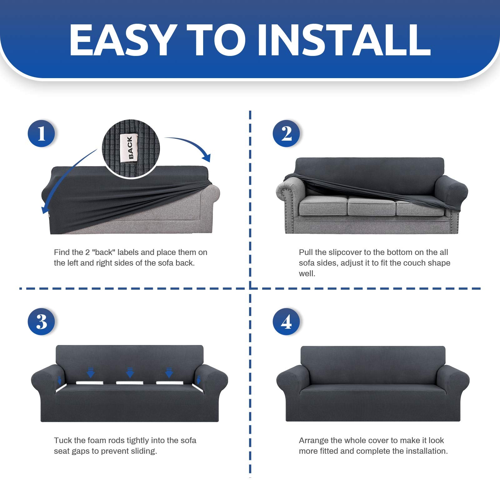Kekuou stretch sofa cover machine washable for quick cleanups
