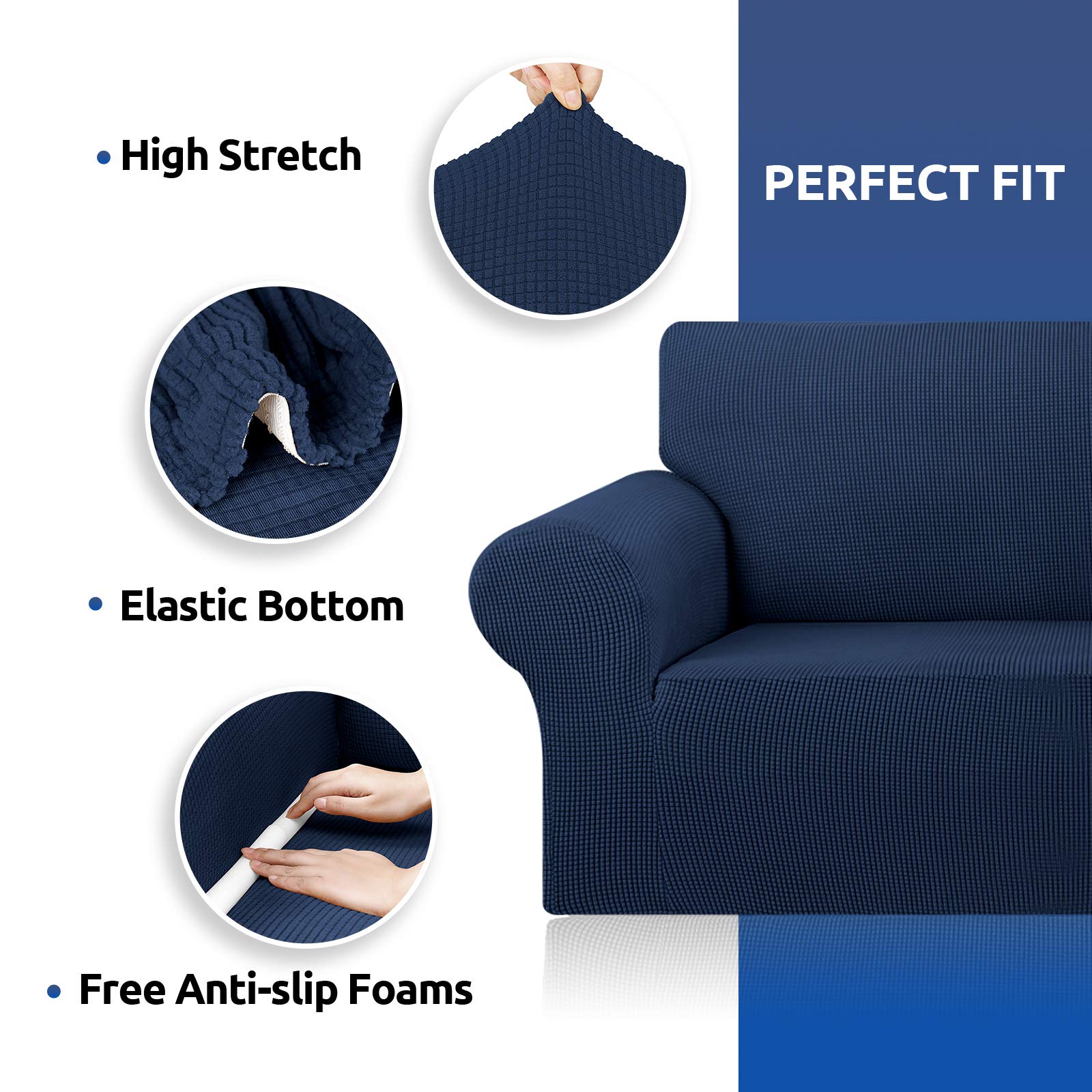 KEKUOU wide 3-cushion fit offers snug coverage.