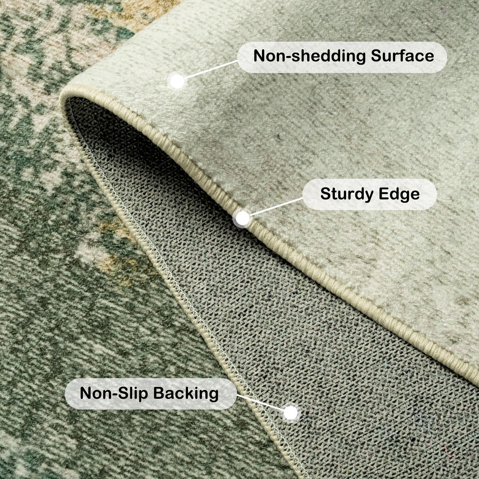 Kelarea machine washable rug for quick, easy cleaning and refresh.