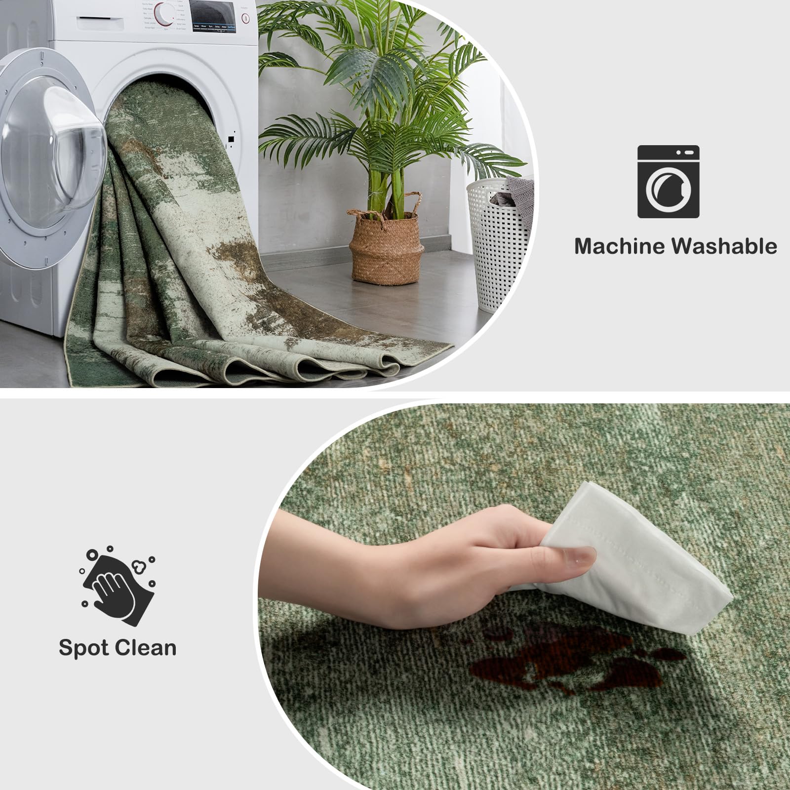 Kelarea rug with anti-slip backing stays securely in high-traffic areas.