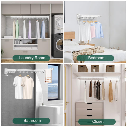 Kelisiting rack shows 360° rotating hooks for flexible air flow.