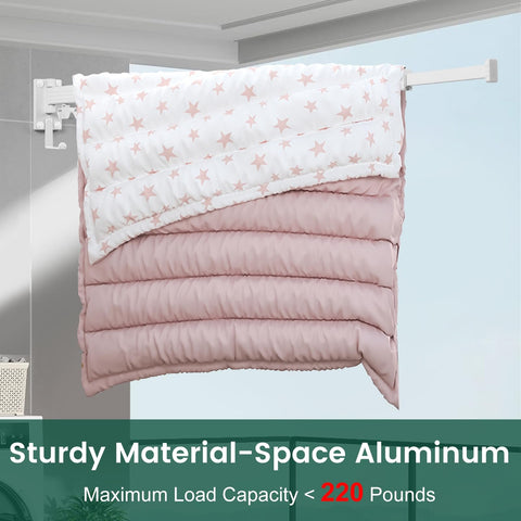 Kelisiting in a tidy laundry room demonstrating organized drying solution.