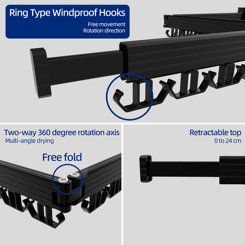 Kelisiting space aluminum drying rack resists rust for long-lasting use