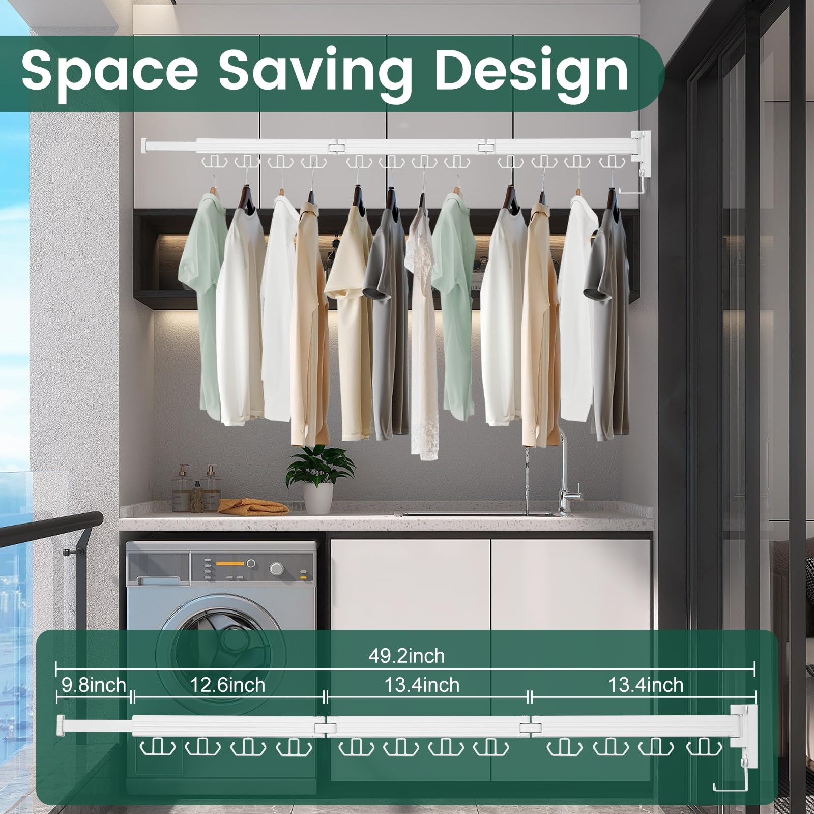 Kelisiting tri-fold drying rack folded compactly for small spaces.