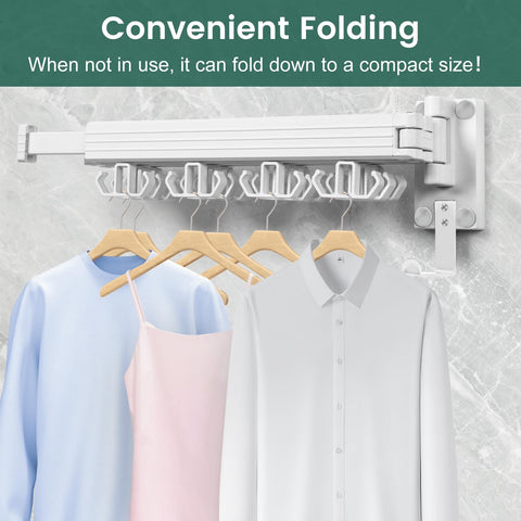 Kelisiting wall rack supports up to 220 lbs for heavy garments.