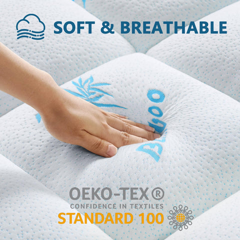 KELTARO 360-degree elastic pocket keeps topper in place on any bed.