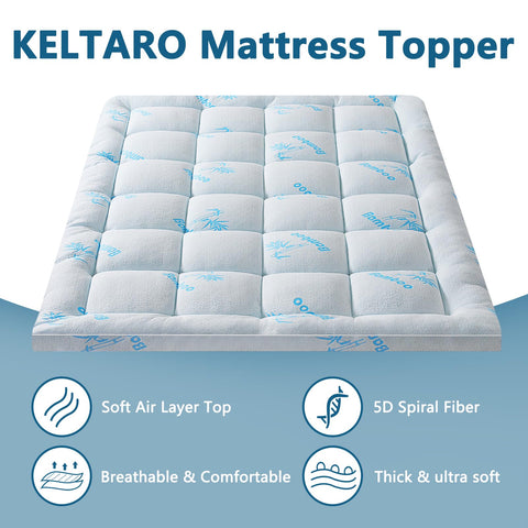 KELTARO 8-21-inch deep pocket secures your mattress with a snug fit.