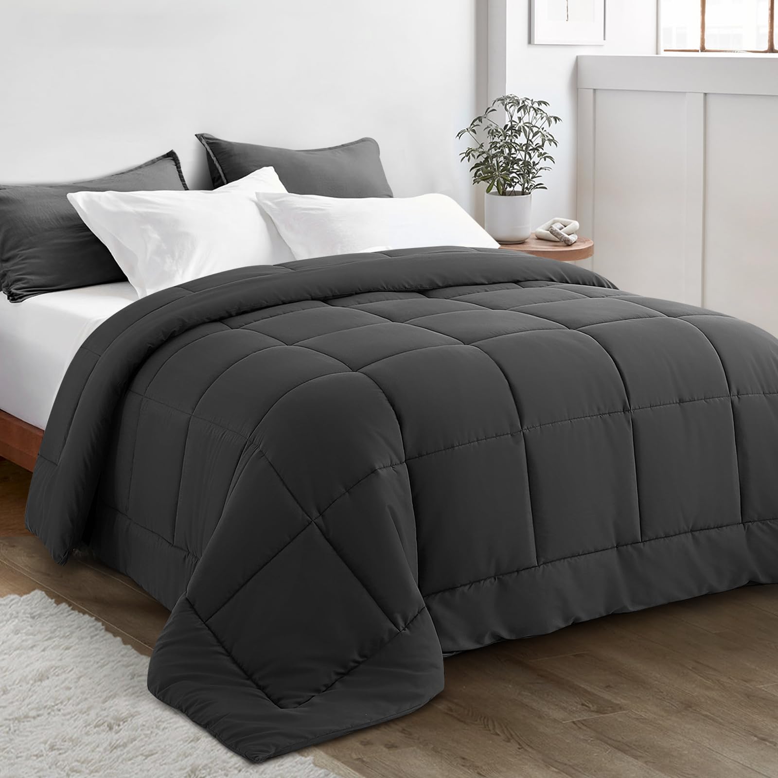 KELTARO oversized comforter draped over bed for full coverage and a polished look