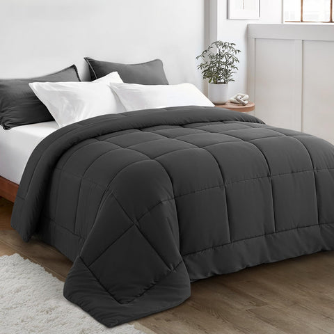 KELTARO oversized comforter draped over bed for full coverage and a polished look