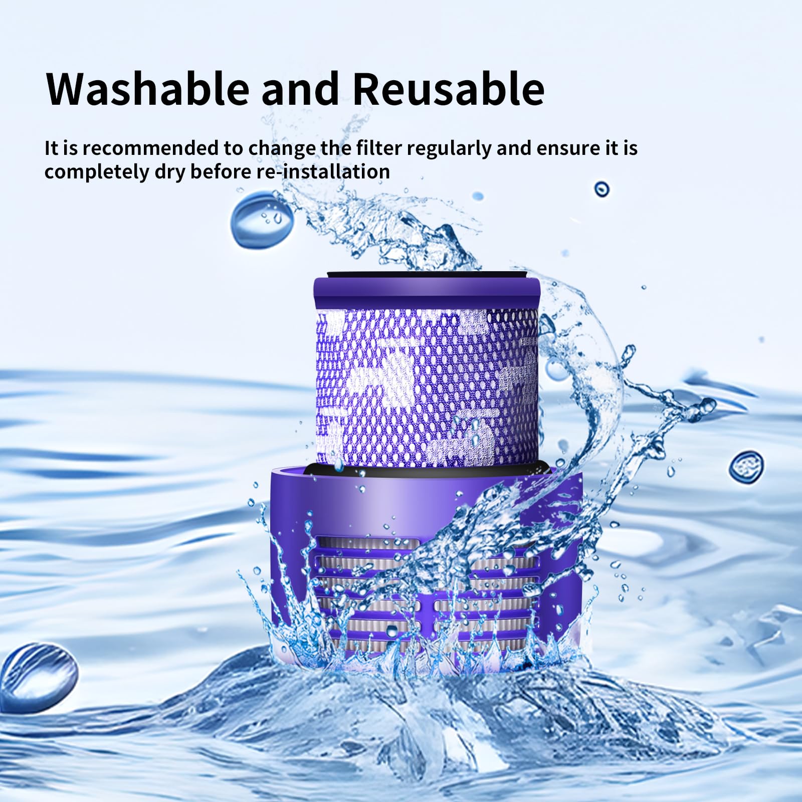 Keluke four filters extended-use set for Dyson V10