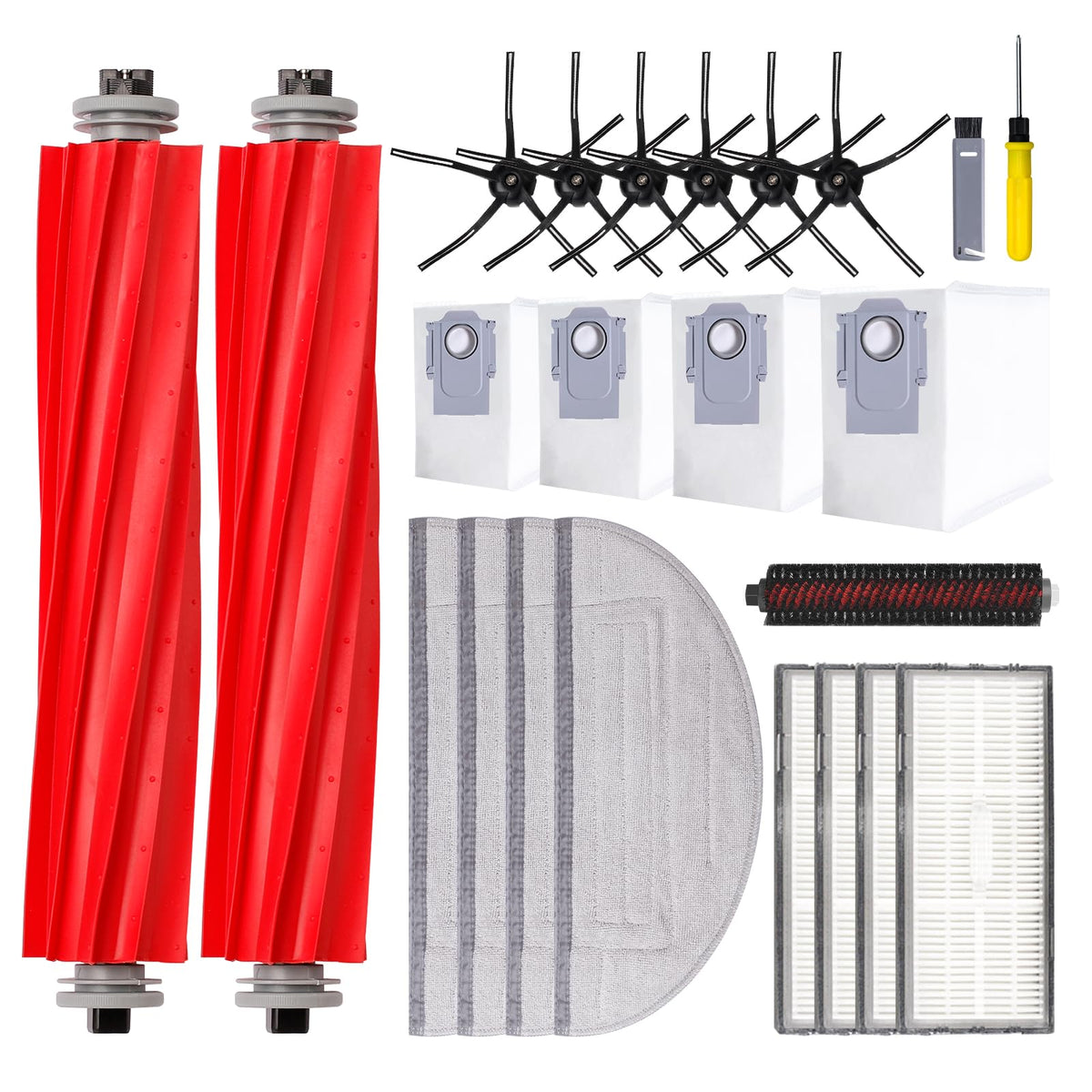 Keluke main brushes for Roborock S7 MaxV Ultra improve edge cleaning