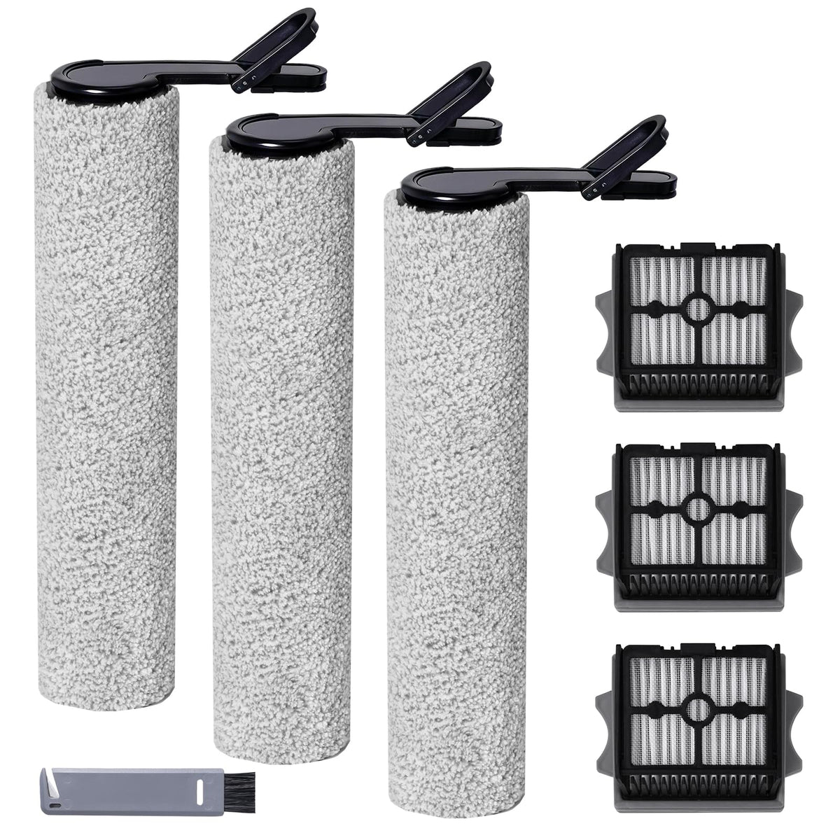 Keluke roller brush for Stretch S6 efficiently picks up debris on hard floors.