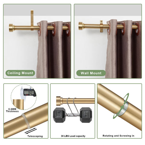 Kemmie 1-inch curtain rod telescoping section demonstrates easy length adjustment
