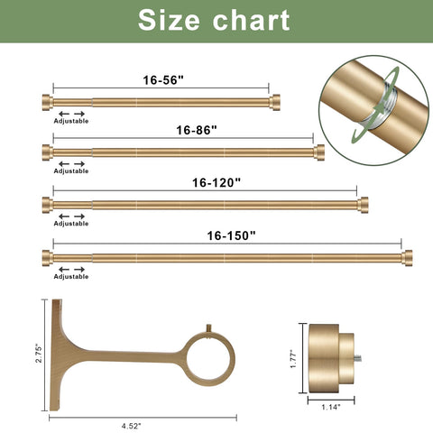 Kemmie warm gold curtain rod brackets mounted for secure support