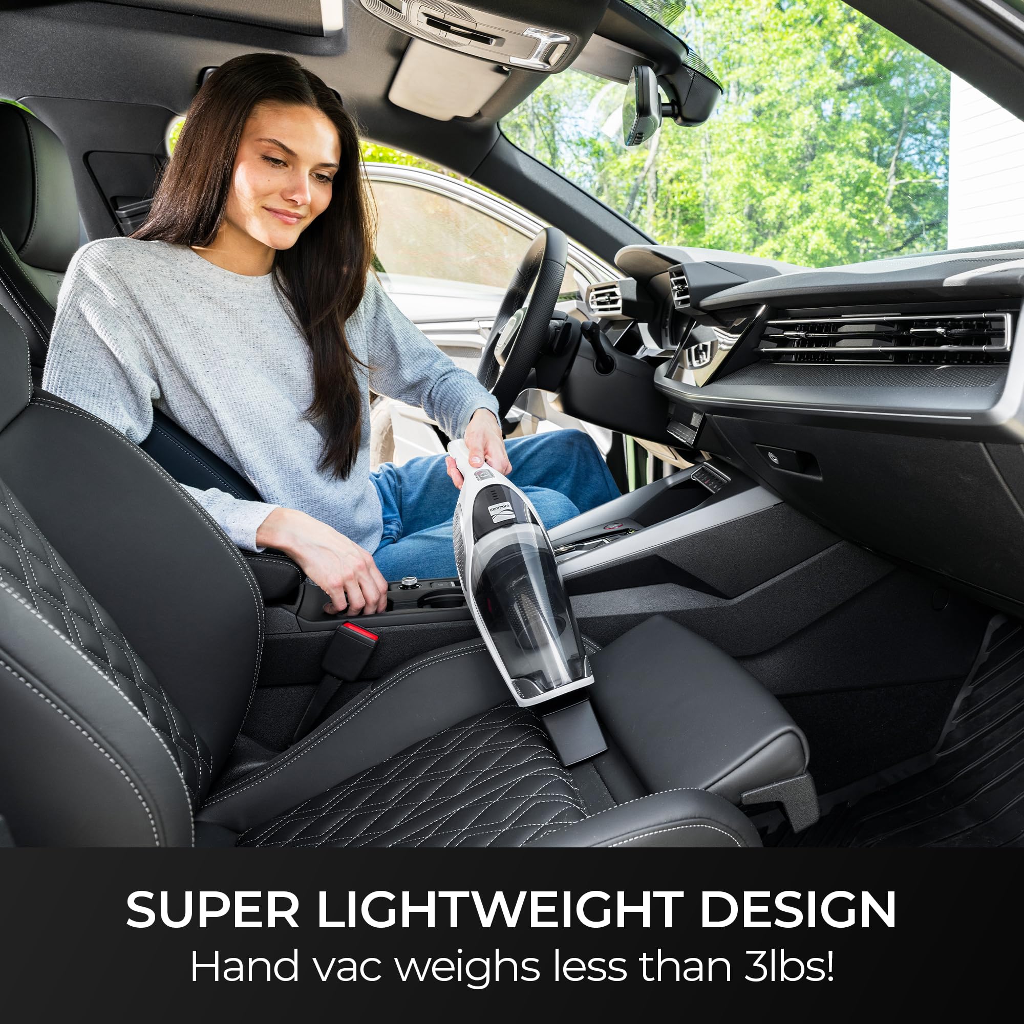 Kenmore DS2000 LED headlight brightens hidden dust under furniture.