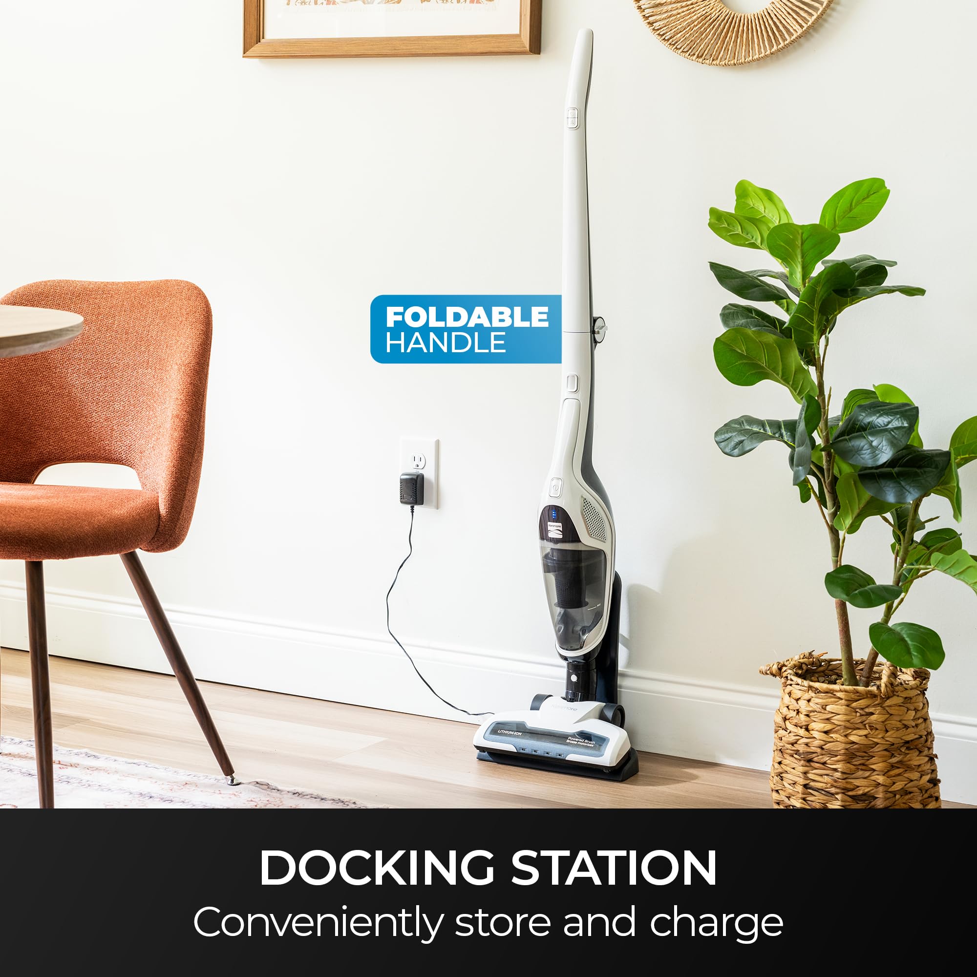 Kenmore DS2000 swivel steering helps maneuver around furniture and clutter.