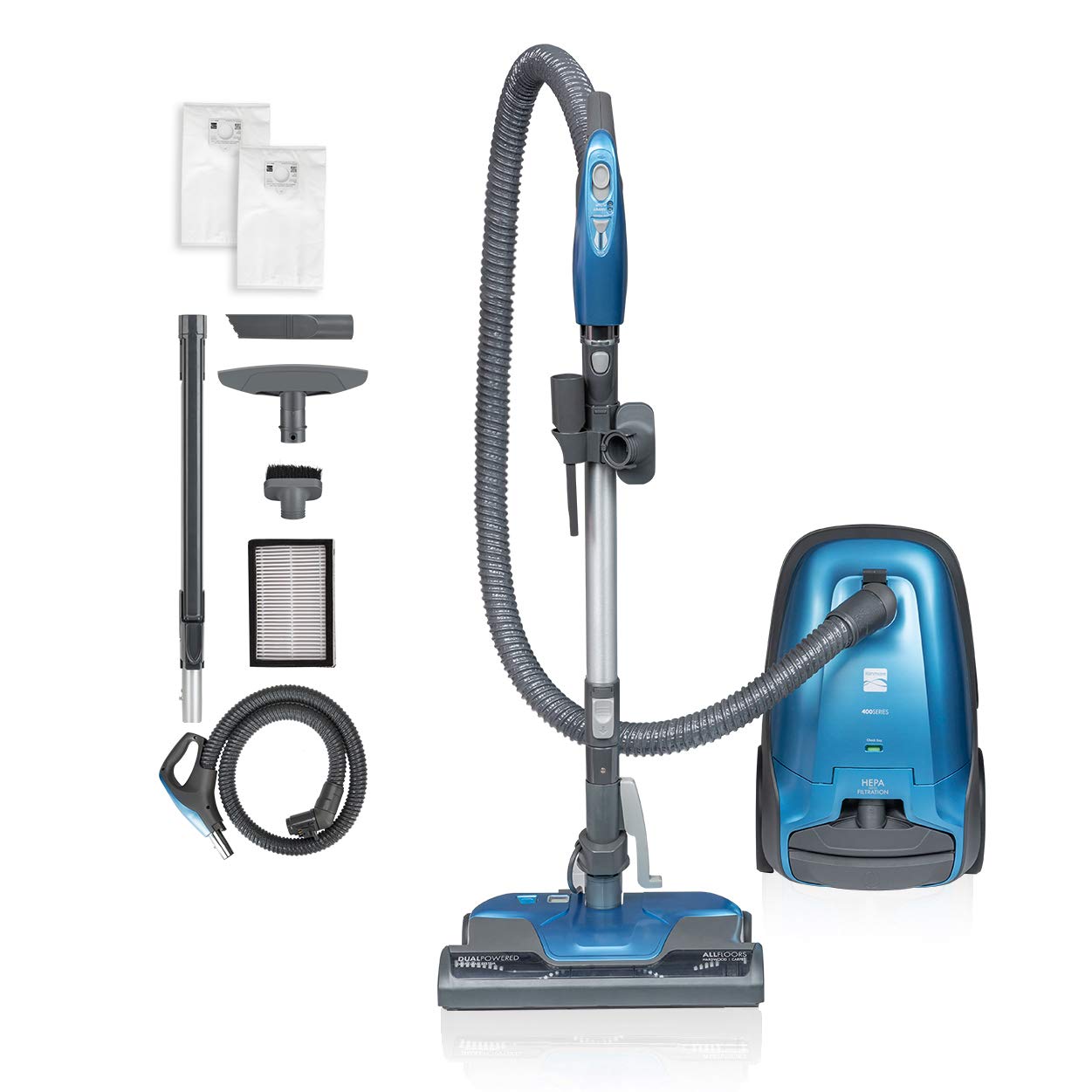 Kenmore BC3005 front view shows a compact, pet-friendly vacuum for easy maneuvering around furniture.