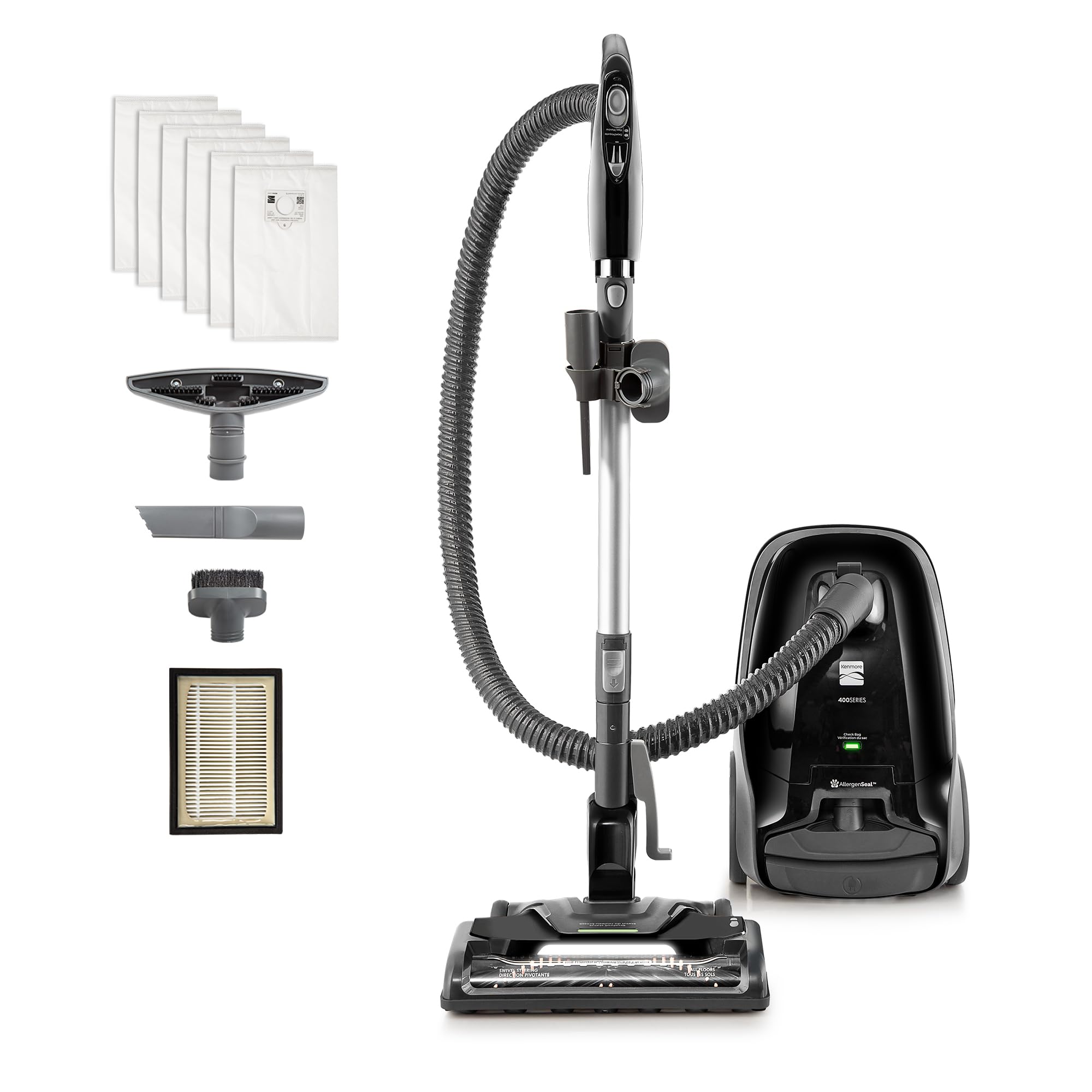 Kenmore BC3006 front view shows a lightweight canister for easy maneuverability.